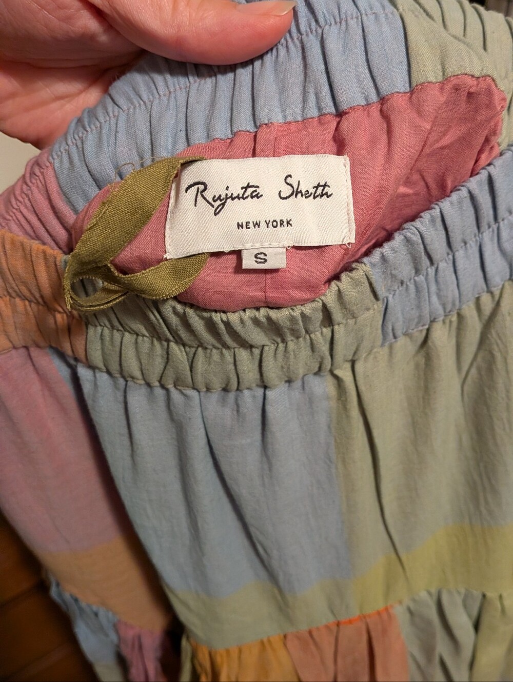 Rujuta Sheth Leila Skirt Jupiter - Tiered Multicolor Maxi Skirt Rainbow - Picture 3 of 5